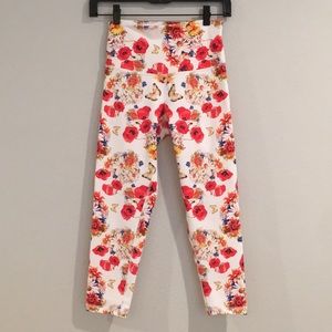 Floral print exercise leggings